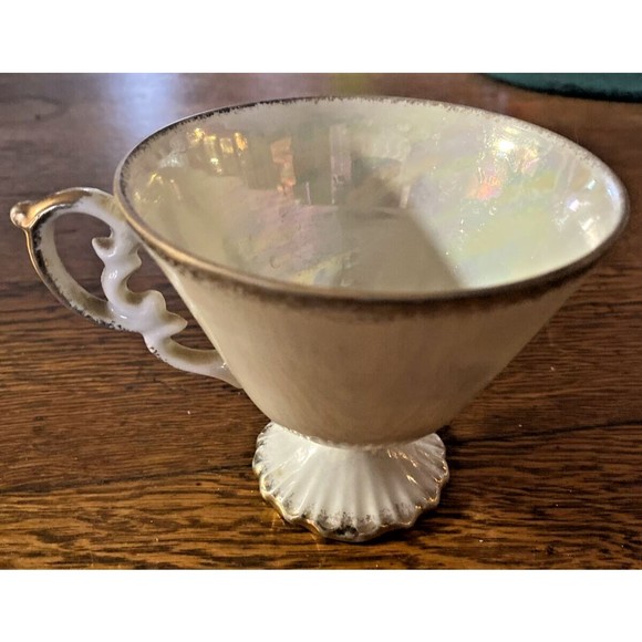 Lustreware Tea Cup March Daffodil Iridescent Gold Trim Japan Vintage Spring - Picture 4 of 6